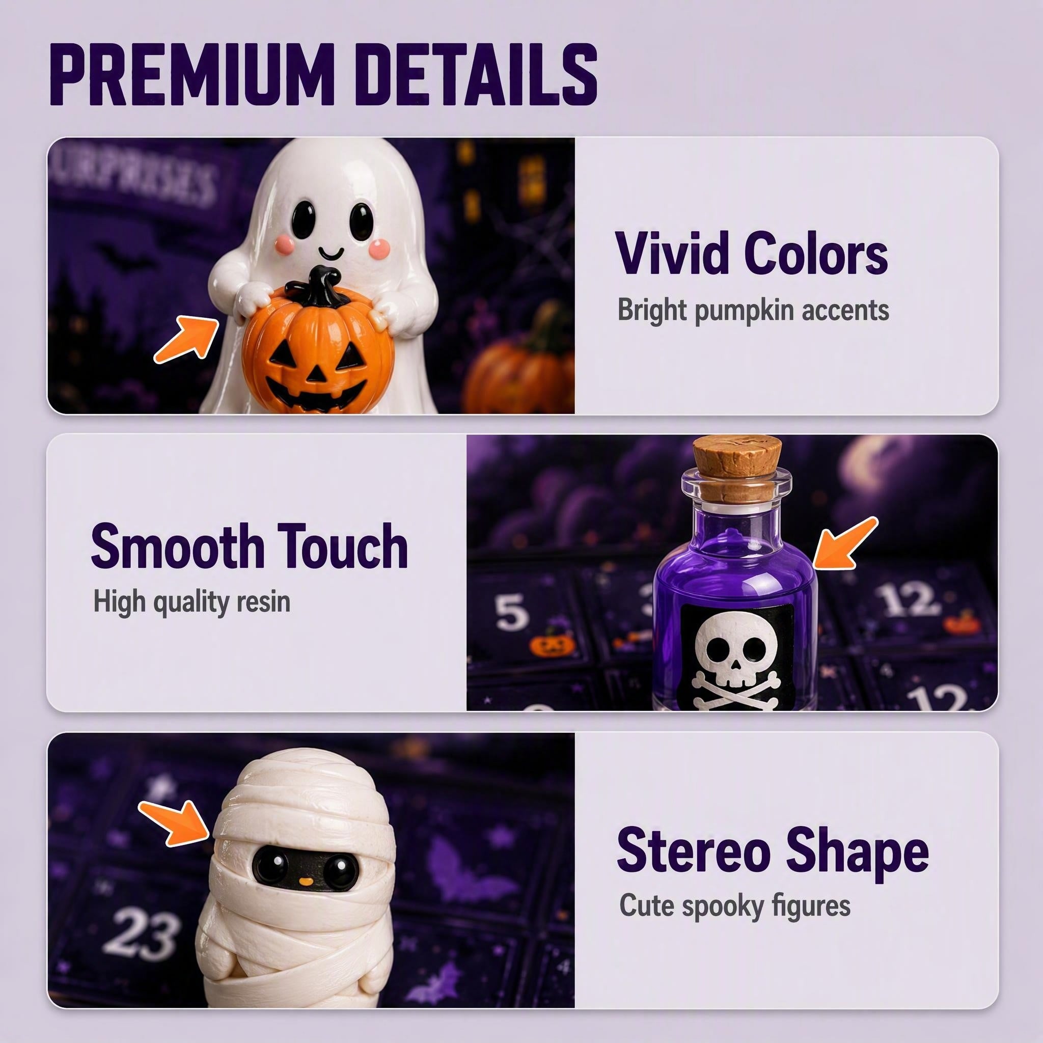 2026 Halloween Arrival Calendar 24 Ghostly Horror Style Countdown Blind Box Gift Set