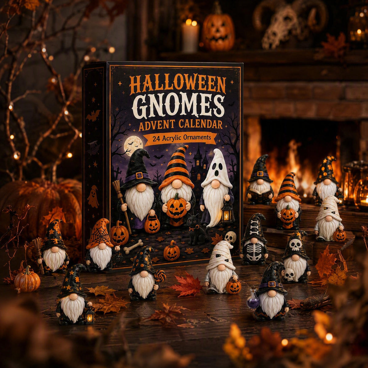 Halloween Ghost Dwarf Arrival Calendar 24 Different Faceless Ghost Dwarf Statues Halloween Day Blind Box Set