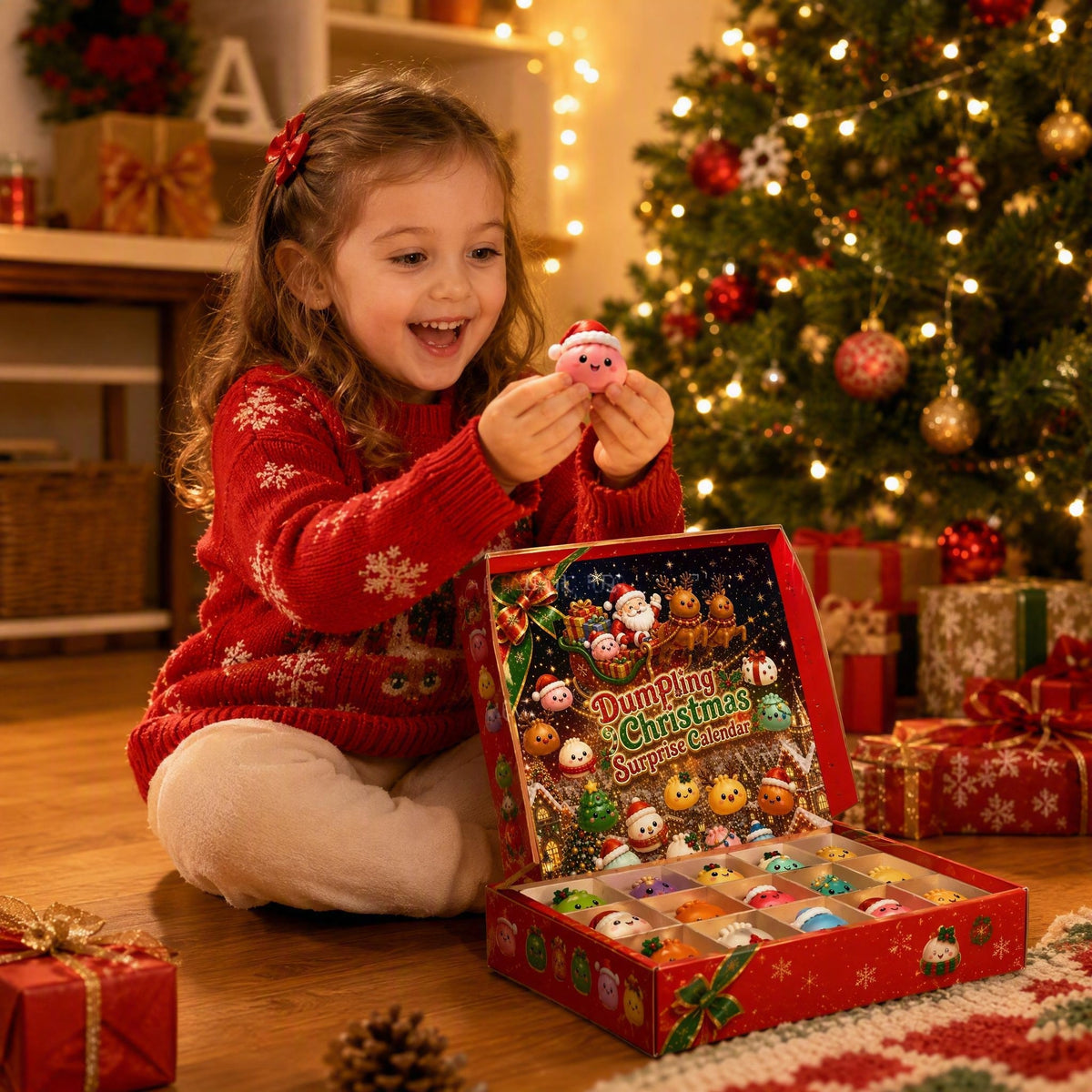 Christmas Dumplings Arrival Calendar 24 Day Countdown Surprise Gift Box Set Pinching and Relaxing Series Blind Box