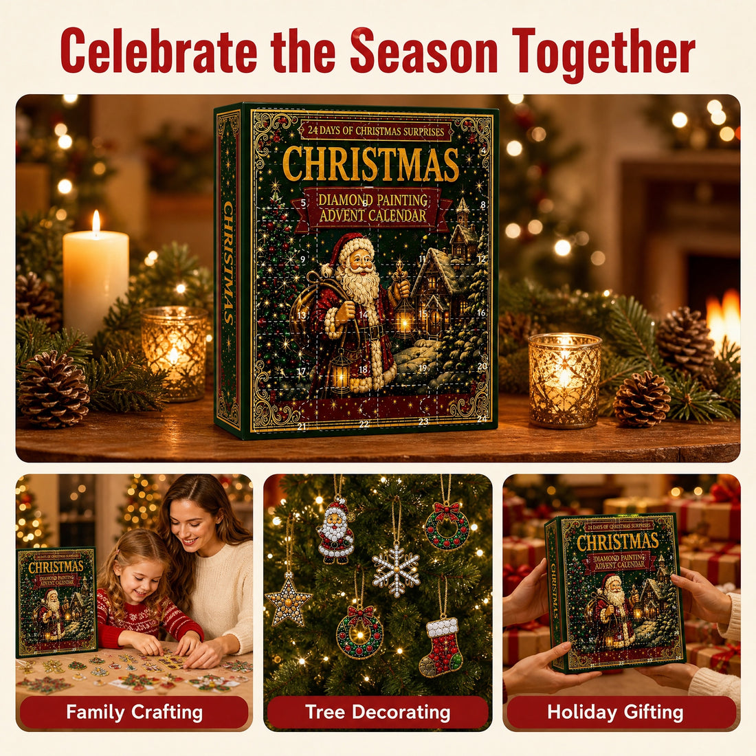 Christmas Day falls on the 24th with diamond paintings holiday decorations pendants gifts blind boxes Christmas decorations vintage gift sets