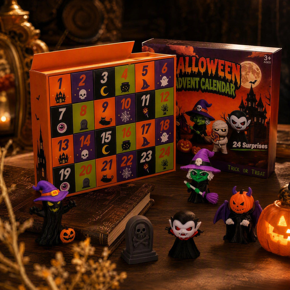 3D Printing 24 Day Halloween Arrival Calendar Mini Doll Pumpkin Ghost Blind Box Toy Blind Box Set
