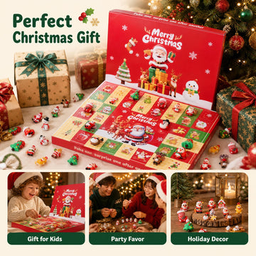 Christmas Pocket Surprise Blind Box Mini Santa Claus Set with 40 Cute PVC Christmas Characters Blind Boxes