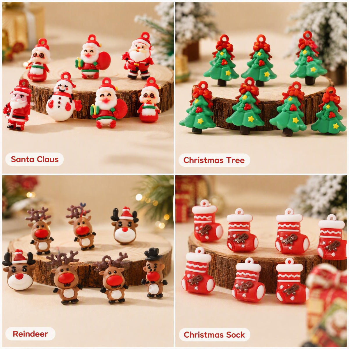 Christmas Pocket Surprise Blind Box Mini Santa Claus Set with 40 Cute PVC Christmas Characters Blind Boxes