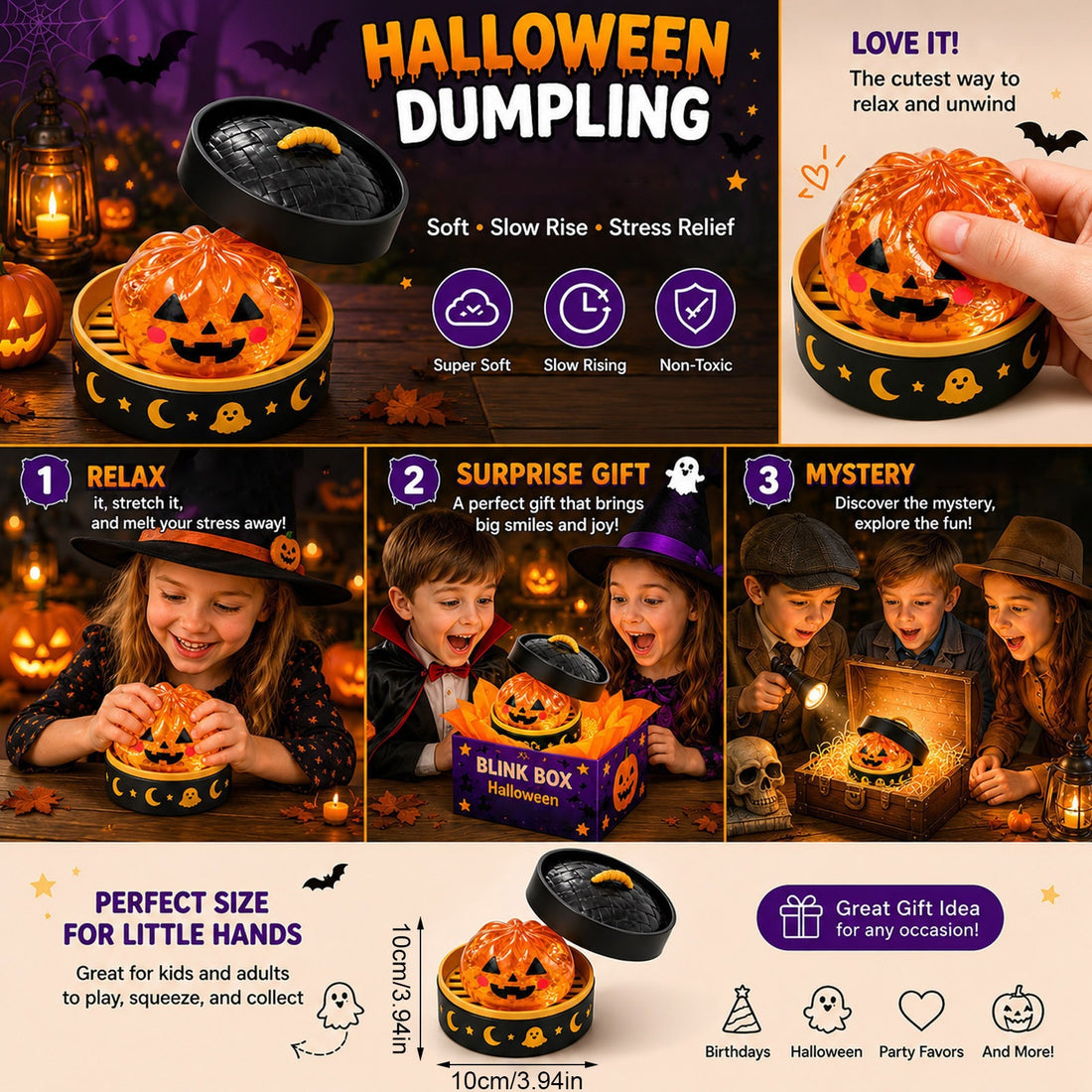 Halloween glitter dumplings decompression mysterious blind box
