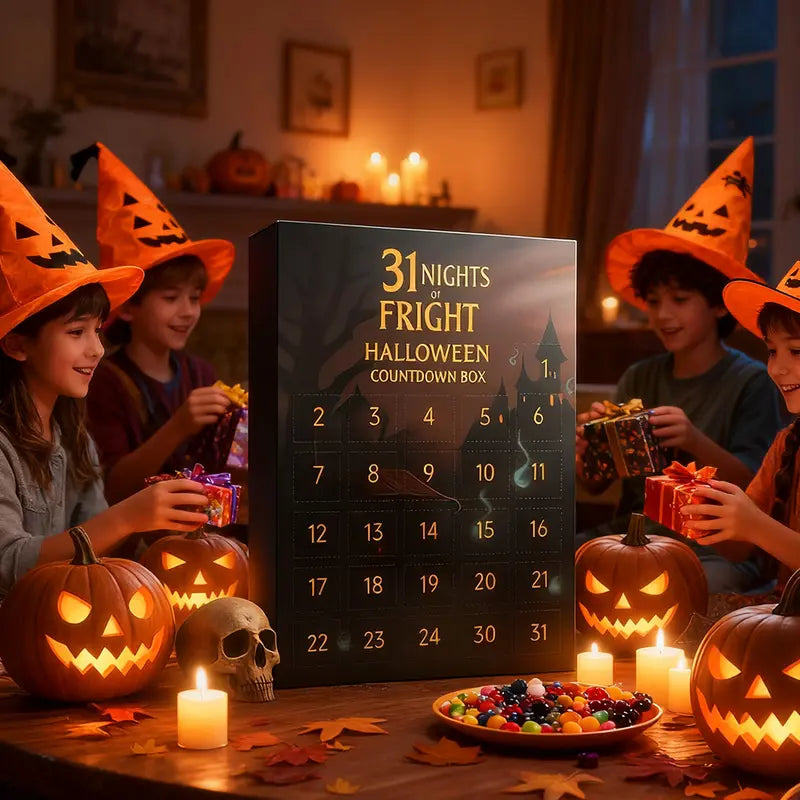 Halloween 31 nights Countdown Blind Box Set Spooky Cute Resin Figurine Advent Calendar for Holiday Decoration Gifts
