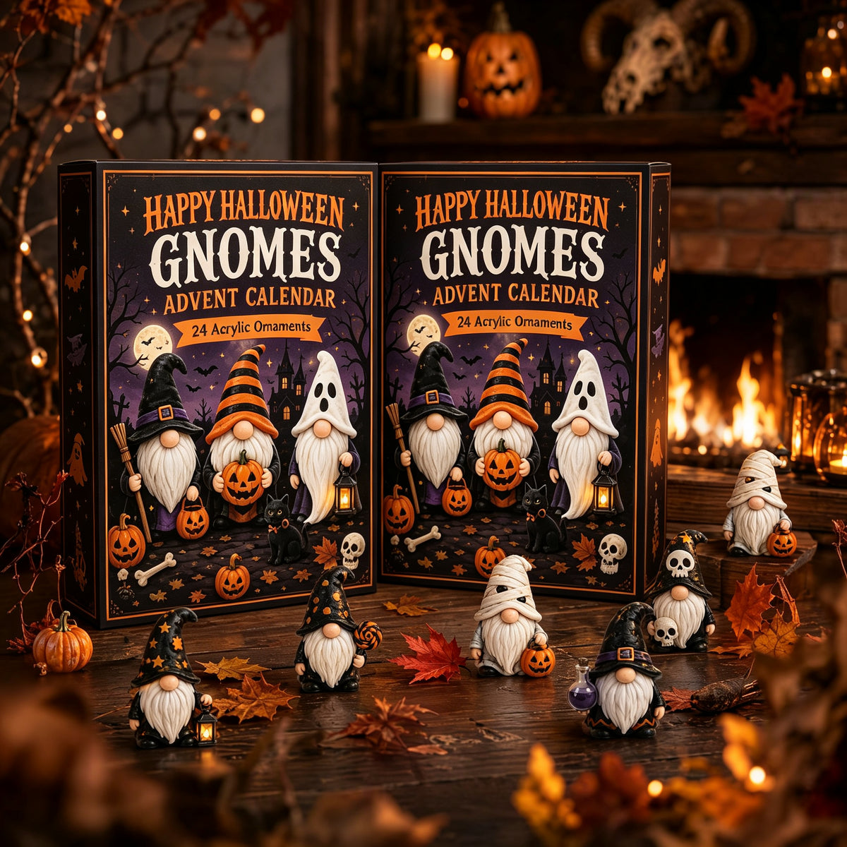 Halloween Ghost Dwarf Arrival Calendar 24 Different Faceless Ghost Dwarf Statues Halloween Day Blind Box Set