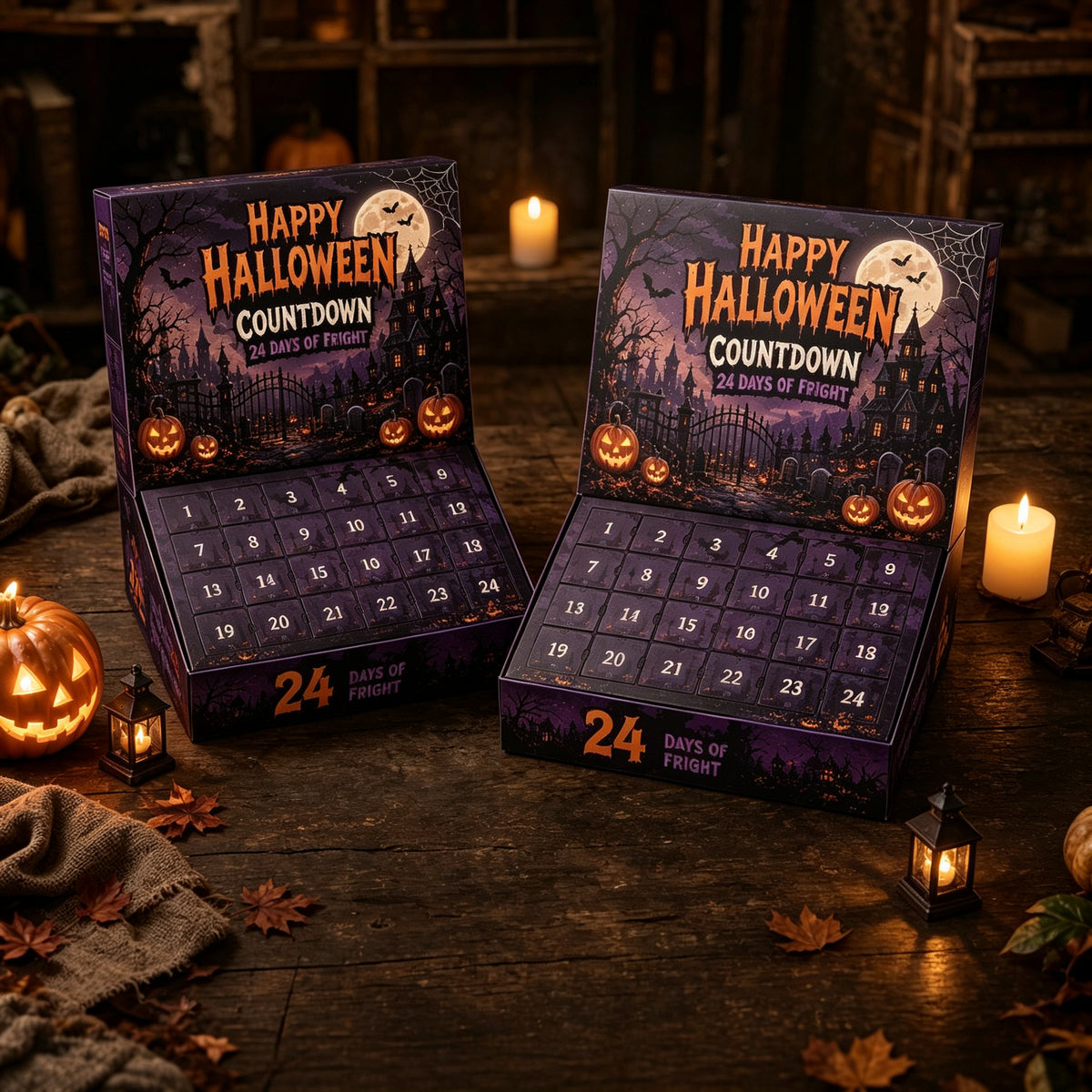 2026 Halloween Arrival Calendar 24 Ghostly Horror Style Countdown Blind Box Gift Set